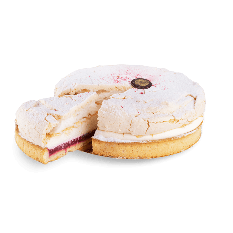 Raspberry tart with meringue